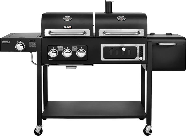 Taino Hero Duo Gasgrill und Smoker mit Grillwagen in Schwarz - Bild 1