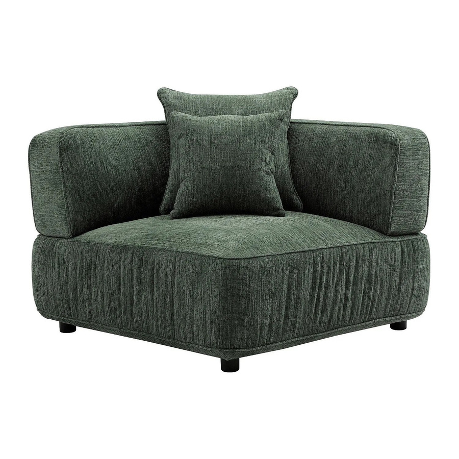 Lelaco Sessel mit gerader Rückenlehne in Grün aus Chenillestoff, Breite: 102 cm - Bild 2