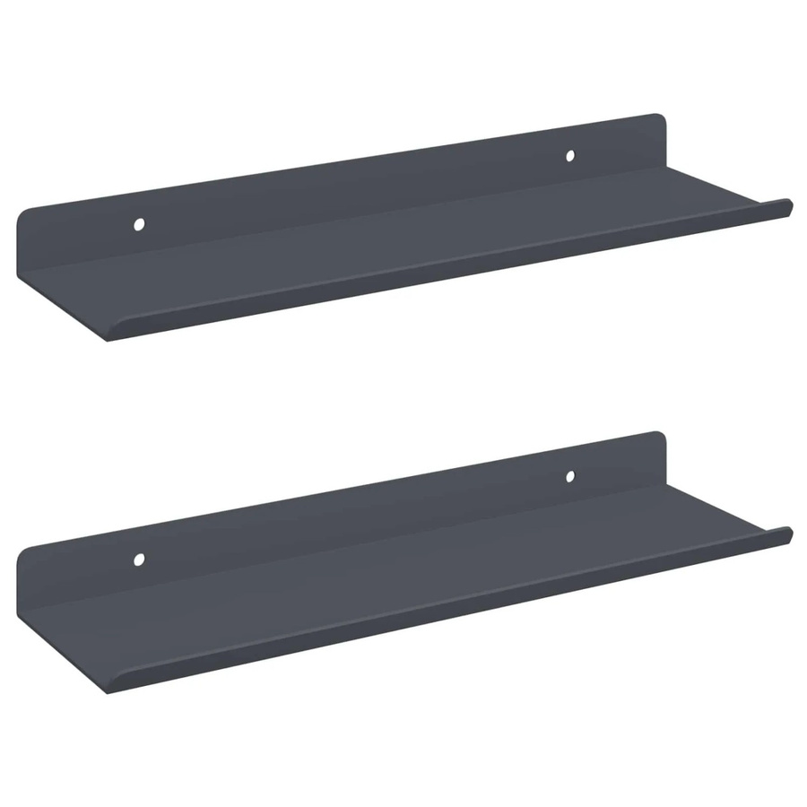 vidaXL Schwebendes Regal 2er Set aus Metall in Anthrazit Matt, B/H/T: 30 x 9 x 2,5 cm - Bild 2