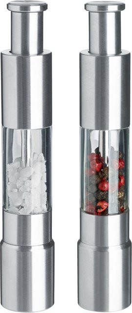 VEGA Salz- und Pfeffermühlen-Set Botto in Silber und Transparent, Durchmesser: 2,7 cm, Höhe: 15,5 cm - Bild 1