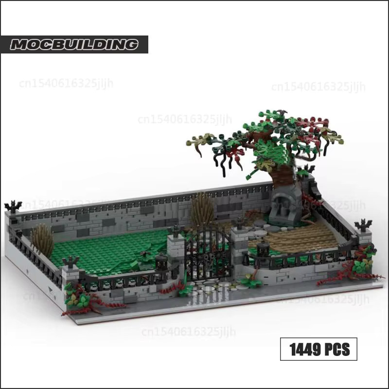 MOC Halloween Friedhof Gebäude, Block Grabstein Ziegel Modell, Zubehör - Bild 2