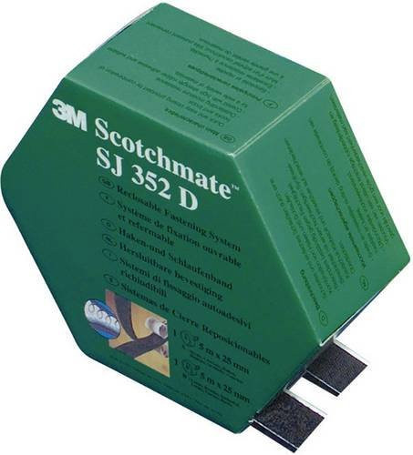 3M Scotchmate SJ 352D Klettband selbstklebend Schwarz, Breite: 25,4 mm, Länge: 5 m - Bild 1