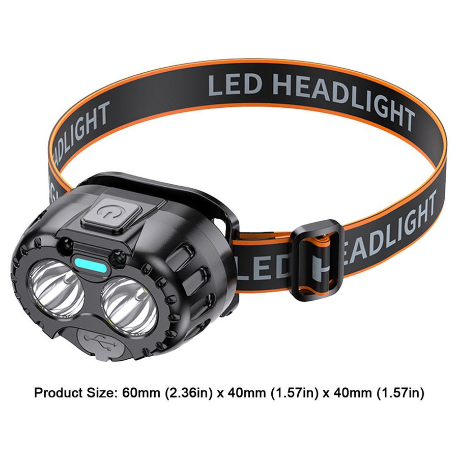 YJMP Super Lighting LED-Stirnlampe in Schwarz mit 250 lm, IPX4 wasserdicht und wiederaufladbarem Akku, verstellbare Notfall-Stirnlampe für Outdoor, Camping und Arbeit - Bild 4
