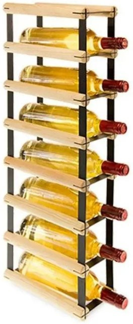PROREGAL Modulares Weinregal Vinotega aus massivem Kiefernholz in Natur, H 72,5 cm x B 12,5 cm x T 24,5 cm, Platz für 7 Flaschen - Bild 1