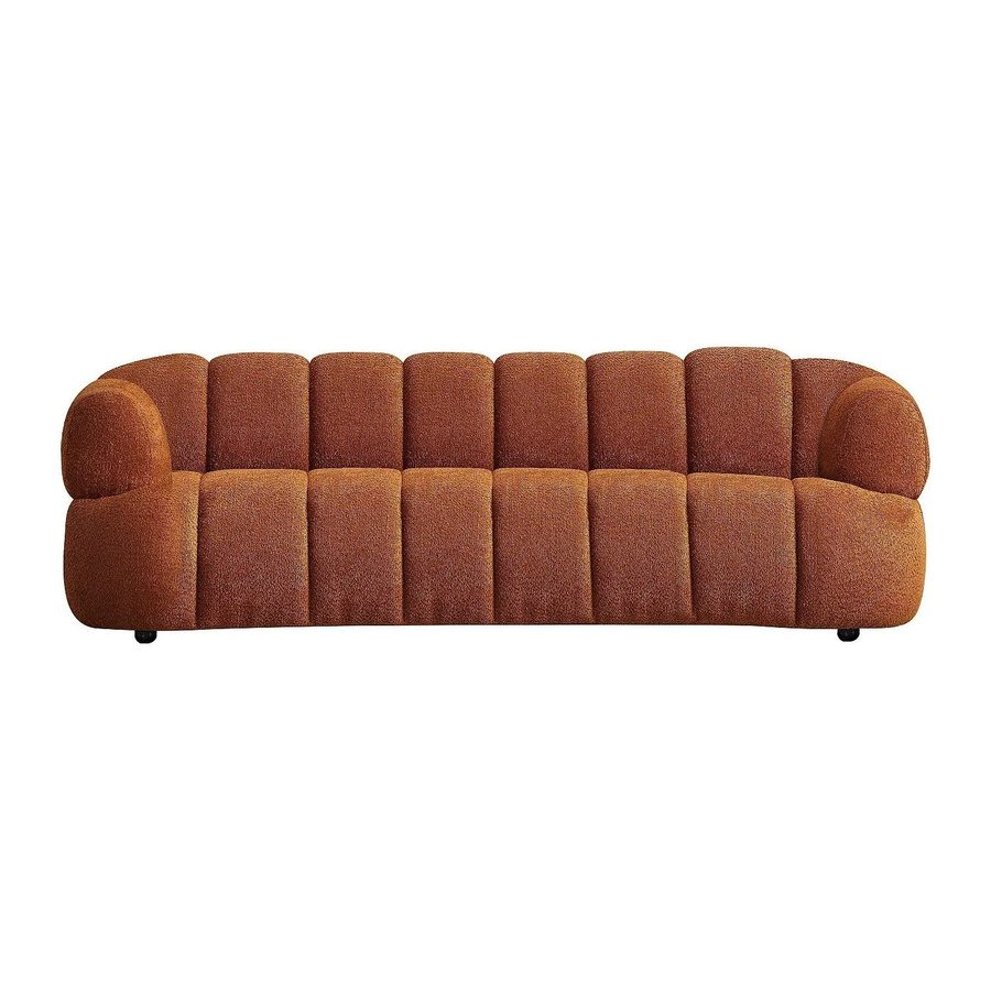 Coliani Sofa in Terracotta mit Bouclé-Stoff und gestepptem Effekt, Breite: 227 cm - Bild 2