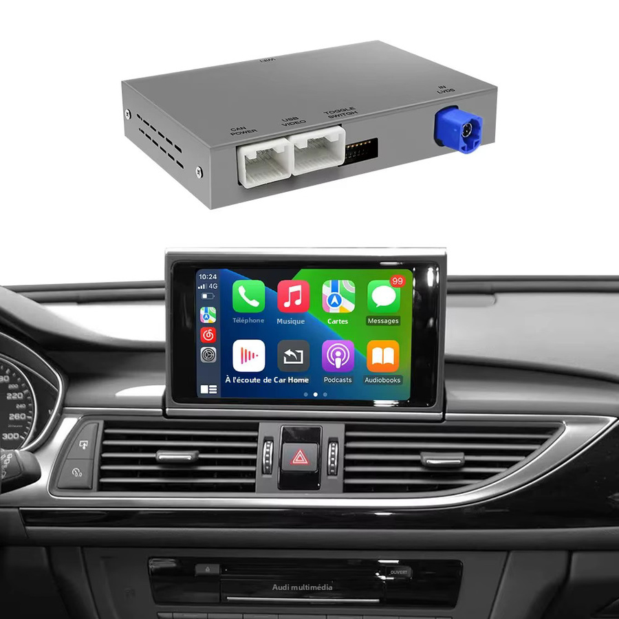 AUTOABC Kabelloser CarPlay Multimedia-Player mit Android Auto und GPS für Audi A6 A7 C7 MMI 3G HN+R 2009-2015 in Schwarz - Bild 5
