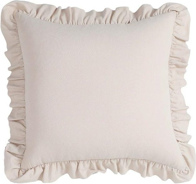 2er-Pack dekorative Kissenbezüge aus 100% Baumwolle mit Rüschen von ILVISEST, B/B/H: 45 x 45 x 0 cm - Bild 1