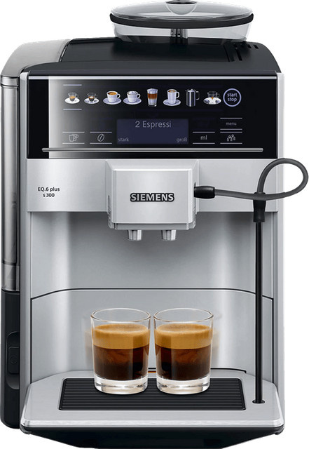 Siemens EQ.6 plus s300 TE653501DE Kaffeevollautomat in Silber mit Touch Display und Keramik-Mahlwerk - Bild 1