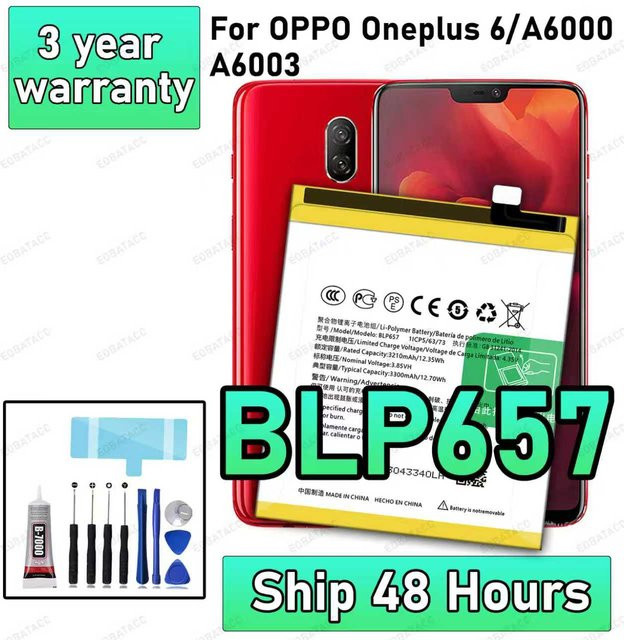 BLP657 Ersatzakku mit hoher Kapazität für OnePlus 6, A6000 und A6003 - Bild 1