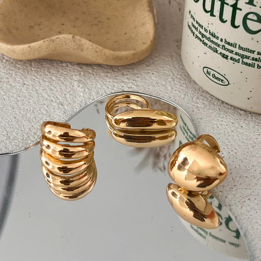 Ingemark Ringe, Vintage, Unregelmäßig, Geometrisch, Gold Farbe, Damen - Bild 3