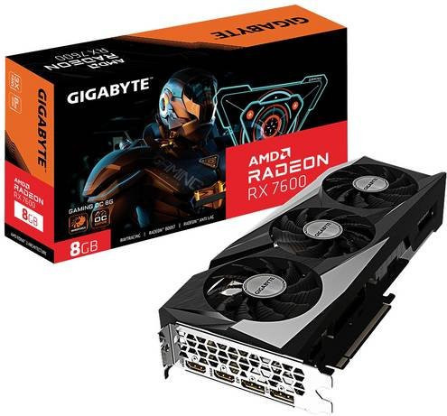 Gigabyte Radeon RX 7600 Gaming OC Grafikkarte, 8GB GDDR6, PCIe 4.0, Schwarz - Bild 2