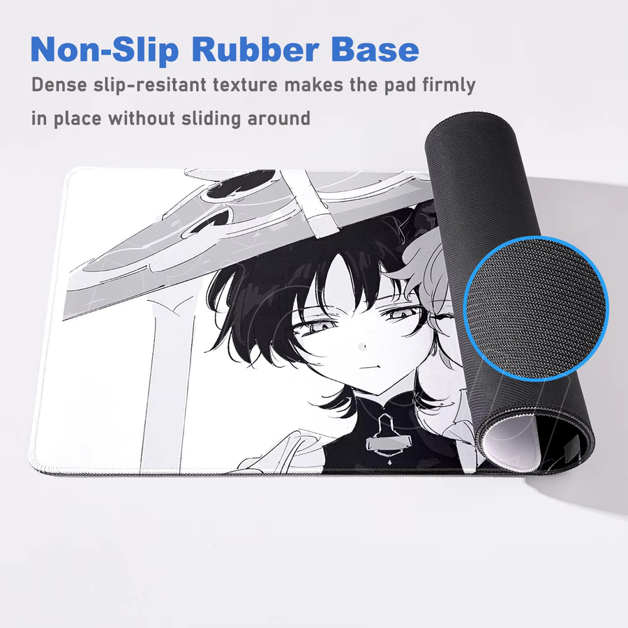 Genshin Impact Schreibtischunterlage Riccu Anime Gaming Mauspad mit Lock Edge, Mehrfarbig, B: 100 cm, T: 50 cm - Bild 2