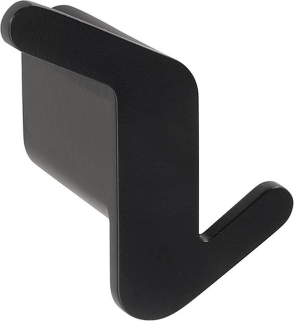 Brillantbad BORGANIC BLACK Doppelkleiderhaken Links aus Edelstahl und Zink in Schwarz B/H/T: 3,9 x 6,8 x 5,8 cm - Bild 1