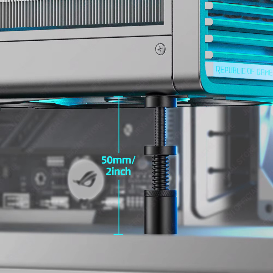 JEYI GPU-Anti-Sag-Halterung zur Unterstützung deiner Grafikkarte für Desktop-PCs, universelle Gehäusemontage, Schwarz/Weiß/Silber - Bild 6