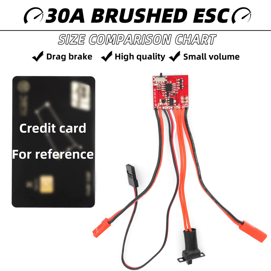 RCZIPROY RC Micro ESC 30A Bürstenmotor-ESC, Elektrischer Geschwindigkeitsregler, mit Bremse - Bild 2