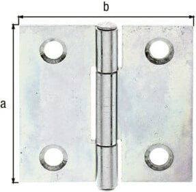 GAH Alberts Tür-Scharnier quadratisch in Edelstahl-Optik mit vernickeltem Edelstahlstift, B: 31 mm, H: 31 mm - Bild 1