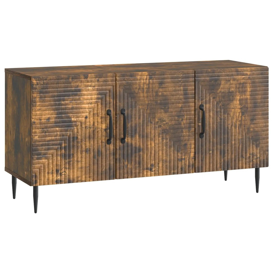 vidaXL TV-Schrank aus Holzwerkstoff in Geräucherte Eiche, modern, Braun, B/T/H: 99 x 34,5 x 50 cm - Bild 2