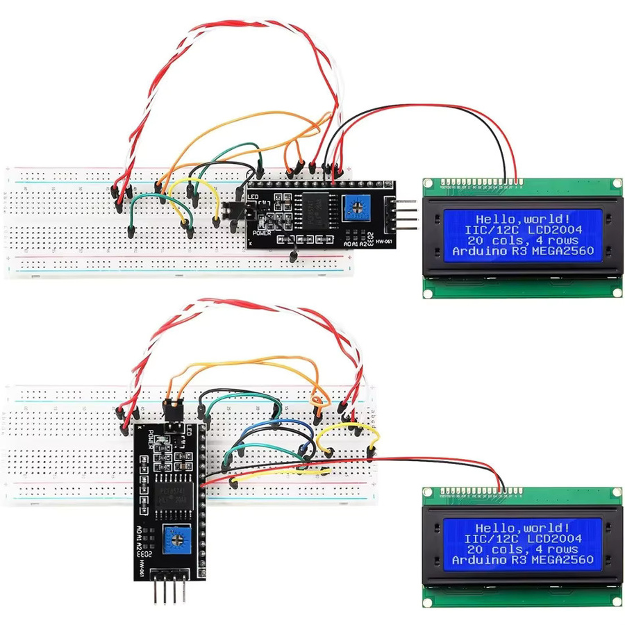 AOKIN LCD2004 LCD-Modul mit I2C-Schnittstelle, 20x4 Zeichen Anzeige in Blau-Grün für Arduino - Bild 3