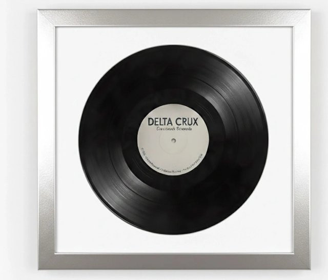K-Möbel Schallplatten Rahmen Platin 2er Set mit weißem Passepartout für Vinyl, B/H: 40 x 40 cm - Bild 1