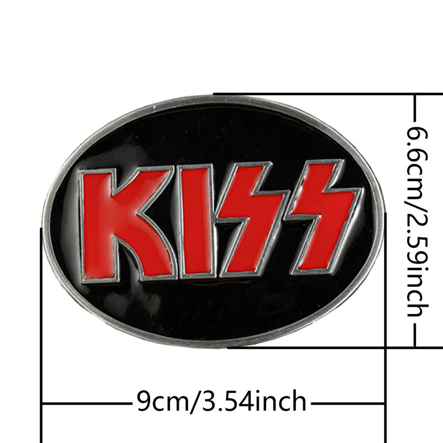 1 Drop Oil Gürtelschnalle, KISS-Buchstaben, Herren - Bild 2