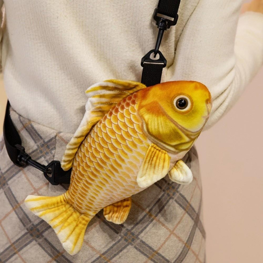 XCHJZLW Cartoon Simulation Fisch Plüschtier Tasche Plüsch Umhängetasche Kinderspielzeug - Bild 7