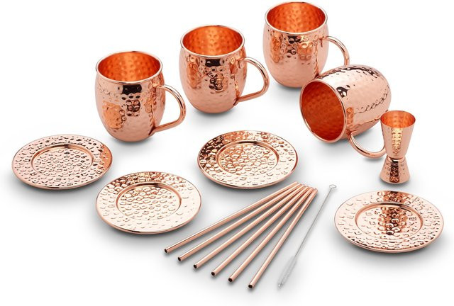Echtwerk Moscow Mule Becher Set 13tlg aus Edelstahl in Kupfer und Gold - Bild 1