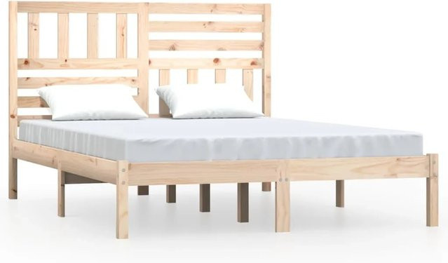 vidaXL Massivholzbett aus Kiefer in Rustikalem Design, B/T/H: 120 x 200 x 126 cm - Bild 1