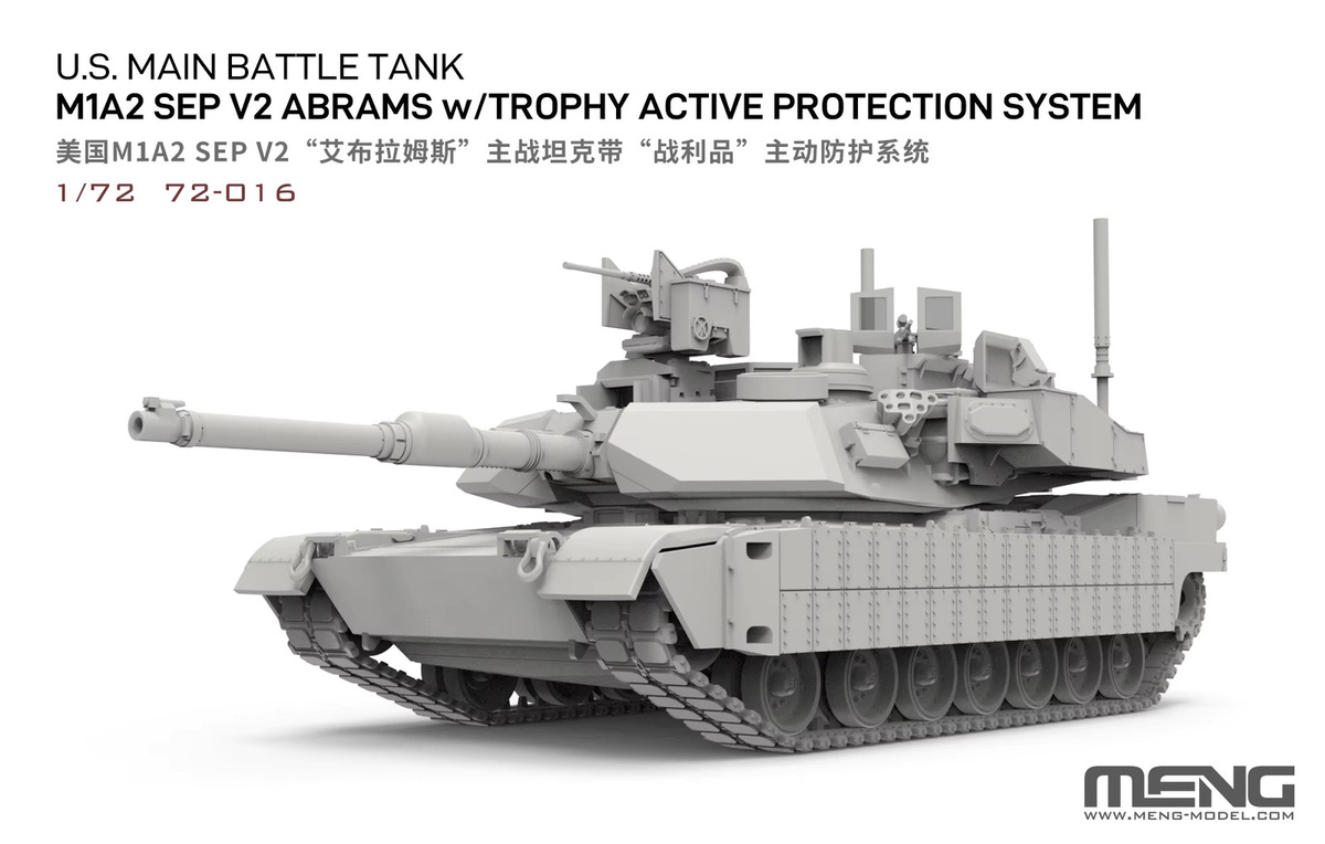 MENG M1A2 SEP V2 mit Aktivem Schutzsystem, Plastik-Bausatz, Panzermodell, 1/72, ab 14 Jahren - Bild 2