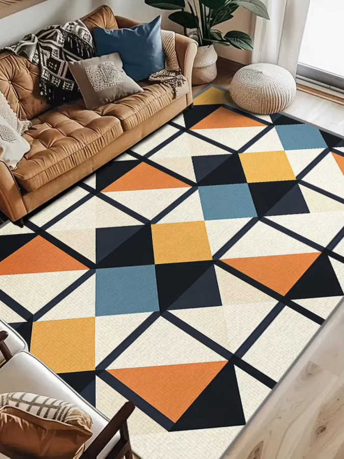 VIKAMA Moderner Teppich mit geometrischem Muster in Multicolour, rutschfest und pflegeleicht, rechteckig, B/T: 60 x 40 cm - Bild 2