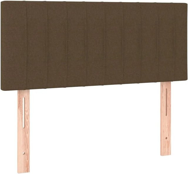 vidaXL Kopfteil Polsterteil Dunkelbraun aus Stoff und Lärchenholz, B/T/H: 80 x 5 x 78/88 cm - Bild 1