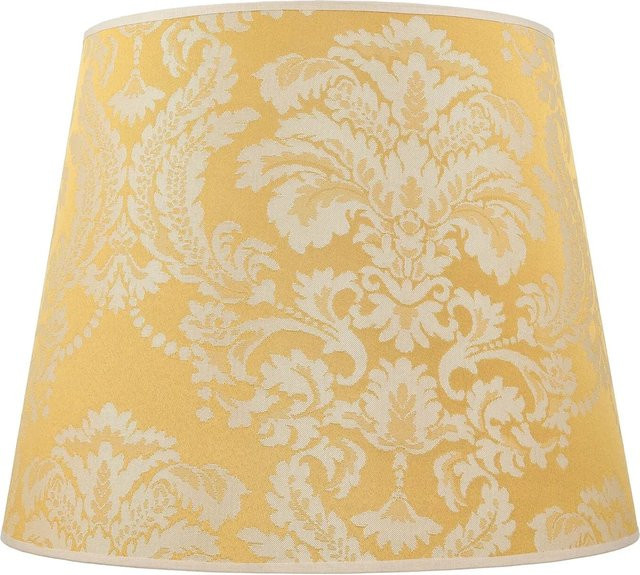 Licht-Erlebnisse Lampenschirm aus Stoff in Gold Barock, konisch, Durchmesser: 38 cm, Fassung E27 - Bild 1
