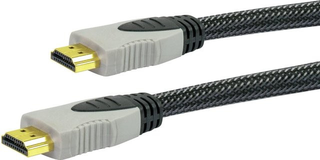 SCHWAIGER High-Speed-HDMI-Kabel mit Ethernet/LAN in Schwarz und Grau, Länge: 0,7 m - Bild 1