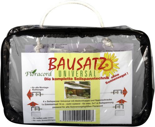FLORACORD Seilspann-Bausatz für Innenbeschattung aus Edelstahl in Weiss - Bild 1