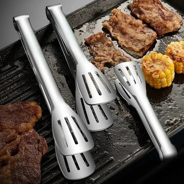 Simbuid Edelstahl Esszange in Silber für Fleisch, Salat und Grillgut - Bild 1