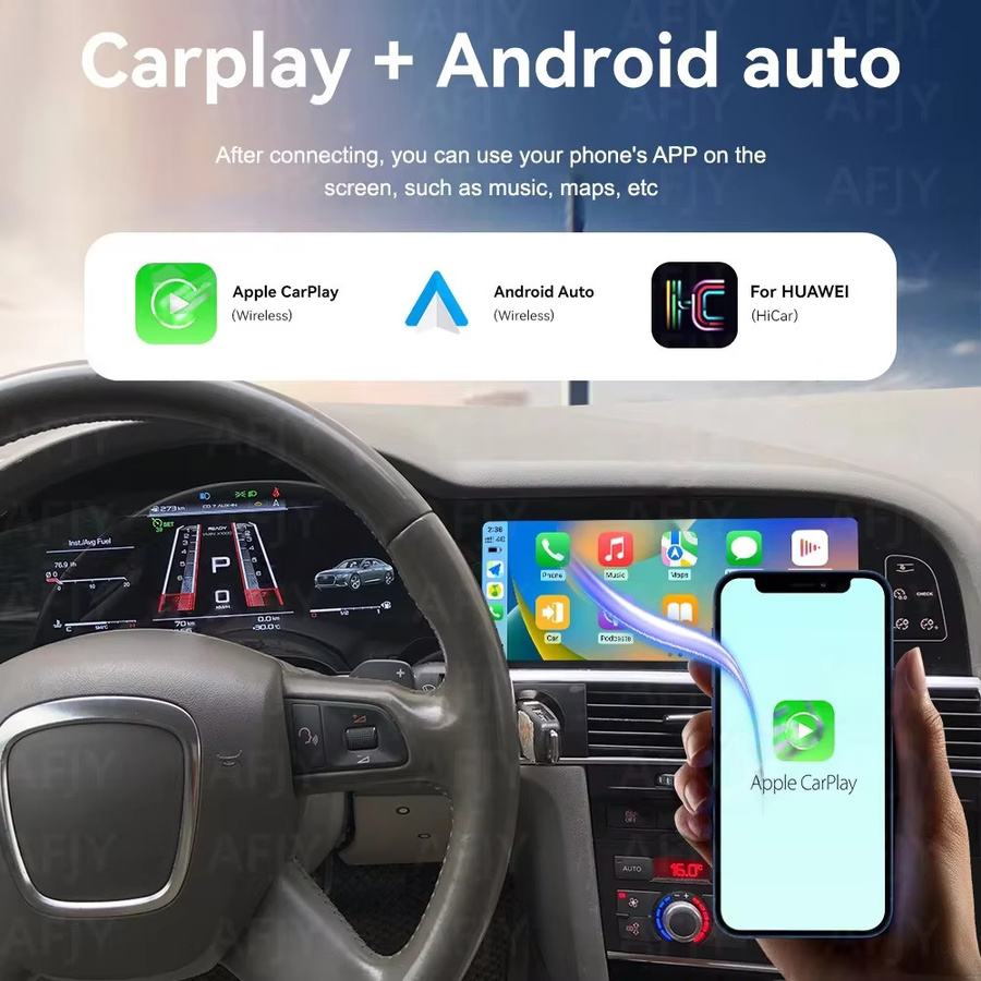 YANFU Digitales Cockpit für Audi A6 A6L C6 4F 2005-2012 mit Android Auto und drahtlosem CarPlay in Schwarz - Bild 5