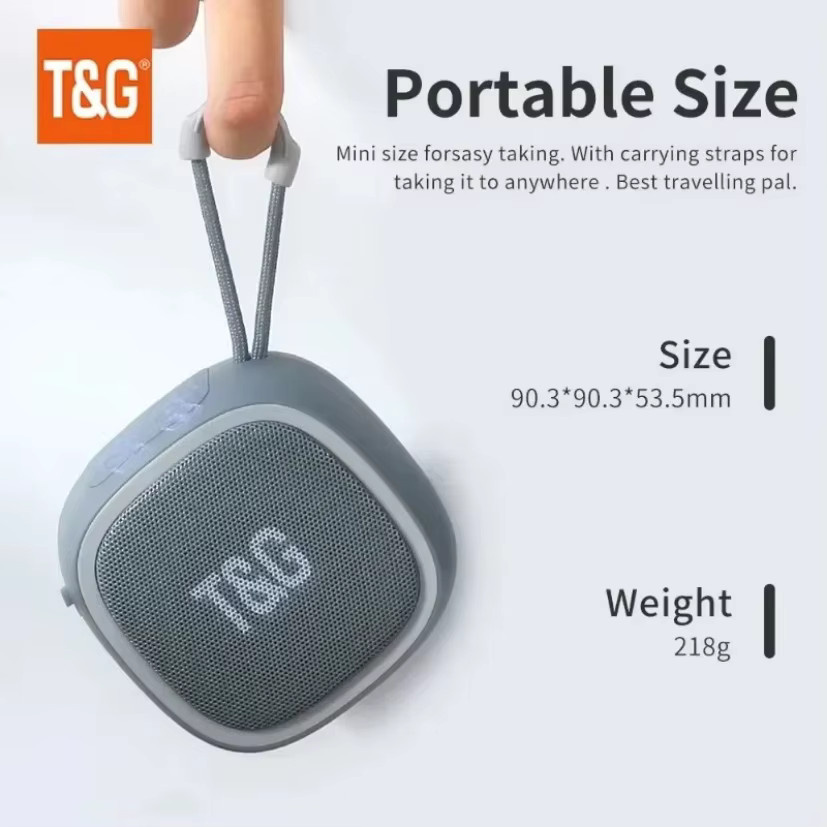 T&G TG659 Tragbarer Bluetooth-Lautsprecher mit FM-Radio und Bass, Wasserdichter Mini-Lautsprecher in Grün oder Blau - Bild 3