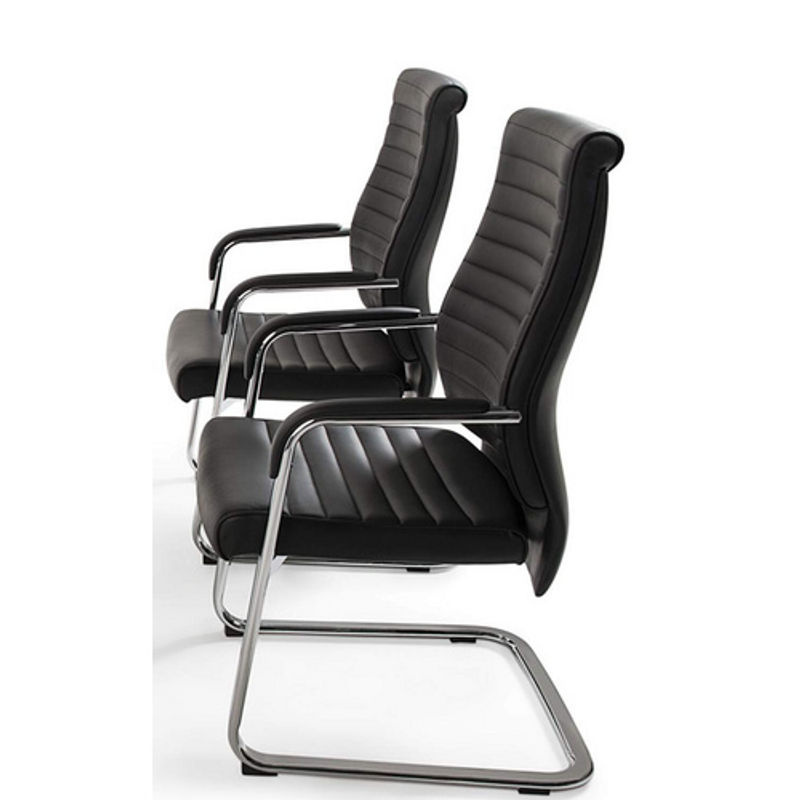 Mayer Sitzmöbel Schwingstuhl aus Leder mit Armlehnen, Schwarz, B/T/H: 62 x 65 x 104 cm - Bild 2