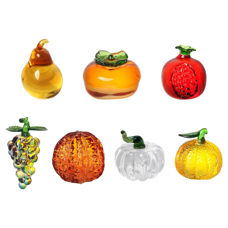 Homyl Glas Obst Figur Frucht Ornament Mehrfarbig als Miniatur Kristall Statue für Desktop Home Office Dekoration - Bild 2