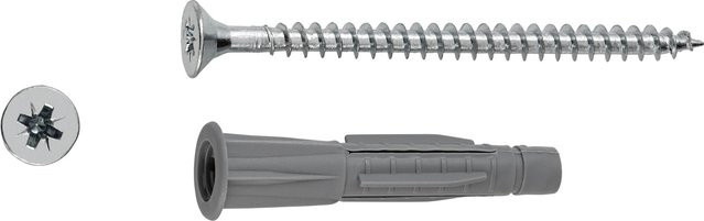 LUX-TOOLS Allzweckkragendübel aus Nylon mit Schrauben, Durchmesser: 8 mm, Länge: 47 mm, 6 Stück - Bild 1