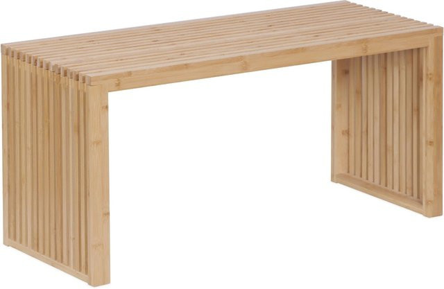 Relaxdays Sitzbank aus Bambus in Natur, rutschfest, B/H/T: 90 x 43 x 33 cm - Bild 1