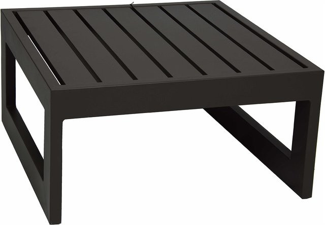 Stern Beistelltisch Hocker Holly aus Aluminium in Schwarz Matt mit Aluminiumleisten B/T/H: 72 x 72 x 38 cm - Bild 1