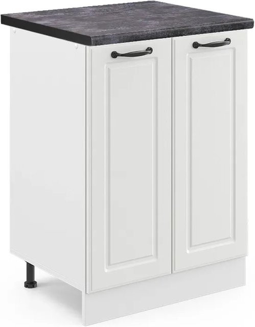Vicco Küchenunterschrank R-Line Landhaus Weiß Anthrazit Breite: 60 cm, Höhe: 81,6 cm, Tiefe: 60 cm - Bild 1