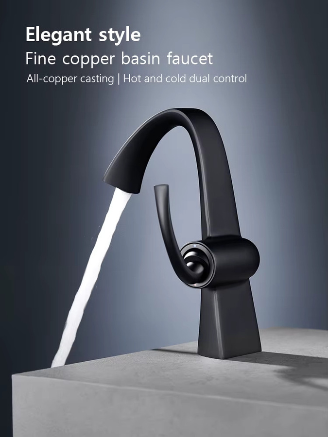 WJNMONE Einhebel-Waschtischarmatur aus Messing für Waschbecken in modernem Design für Warm- und Kaltwasser - Bild 5
