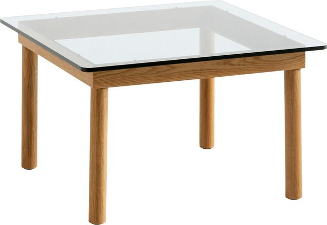 HAY Kofi Beistelltisch Quadratisch aus Glas in Transparent mit Rippenstruktur - Bild 1