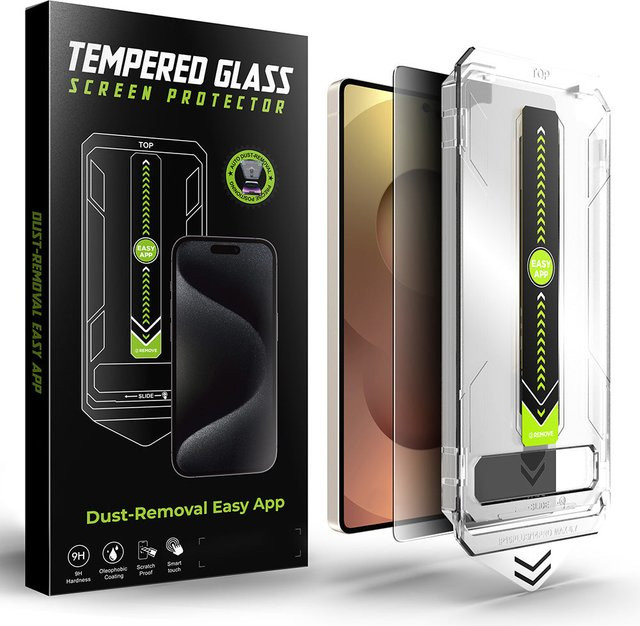 Techsuit TitanGlass CrystalHD Privacy-Schutzfolie aus gehärtetem Glas für Samsung Galaxy S25 Ultra S938, transparent, Full Glue - Bild 1