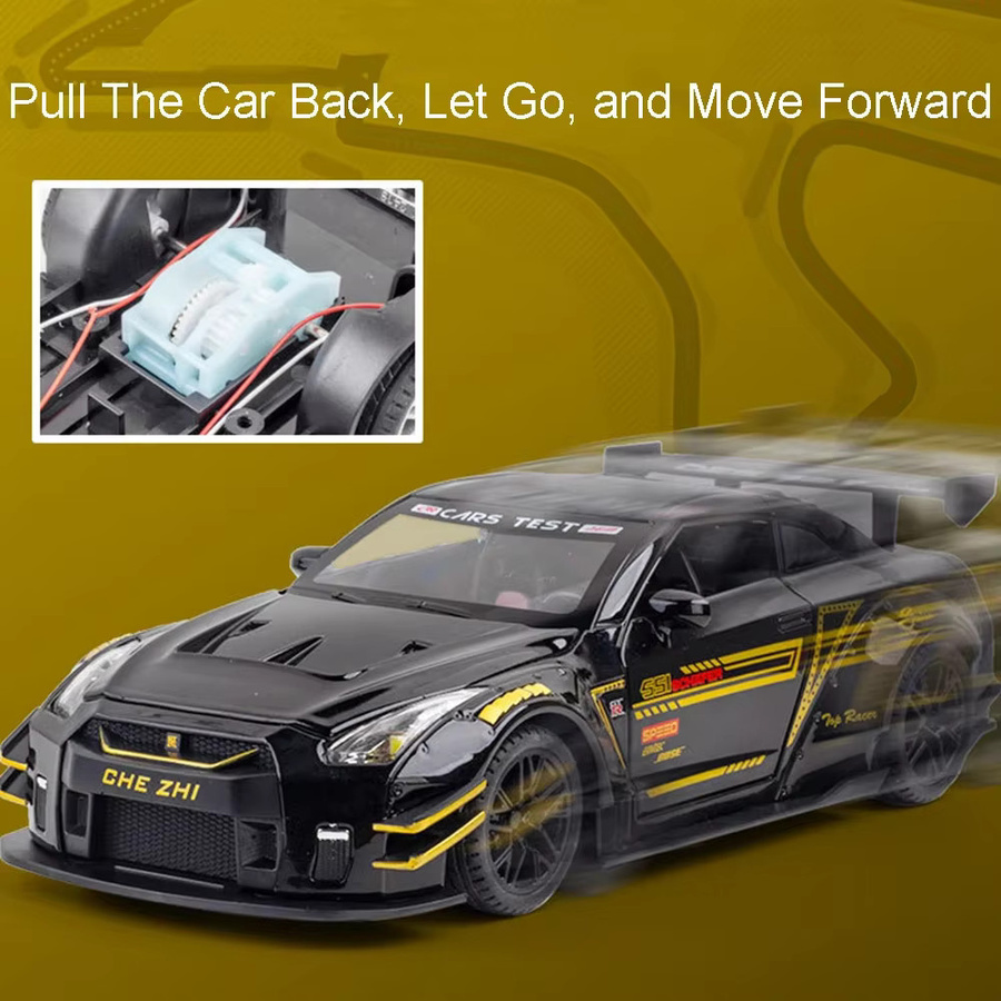 RMZ city GTR R35 CSR2 Modell Sportwagen, 1:24, Legierung, mit Licht und Sound - Bild 1