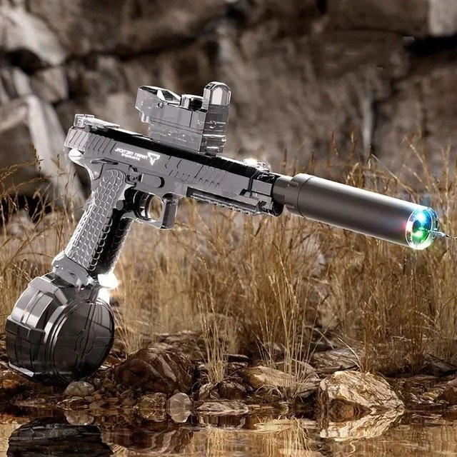 MOQIDODO Automatische Wüsten Adler Wasserpistole, elektrische Schießen, mit blinkenden Lichtern - Bild 1