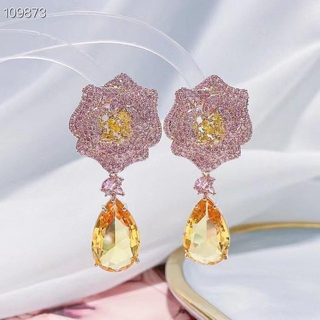Wucifang Jewelry Ohrring, Indische Blume, Geometrisch, Damen, gray - Bild 1