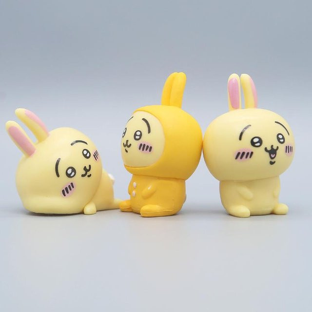 PRELEXT Kawaii Chiikawa Ornamente Hachiware Usagi Cartoon Auto Dekoration, beige und gelb - Bild 1