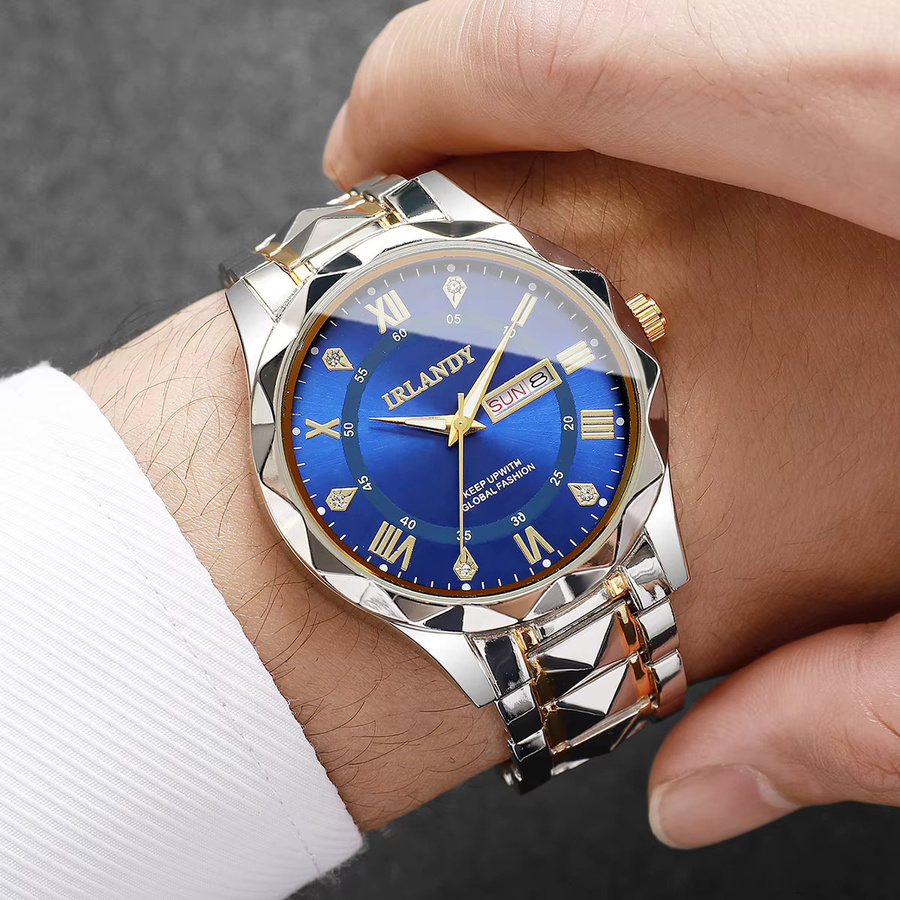 yolako Armbanduhr Quarz, Edelstahl, Blau, Herren - Bild 2